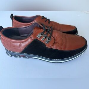 Gatsby Orthopedic Oxford Brown Casual Shoes with Black Suede Trim 9.5/10